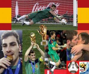 yapboz En iyi kaleci Iker Casillas (Altın Eldiven) Futbol Dünya Kupası 2010 Güney Afrika